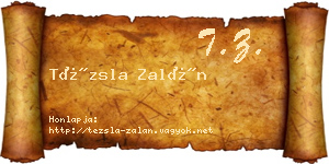 Tézsla Zalán névjegykártya