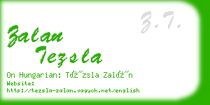 zalan tezsla business card